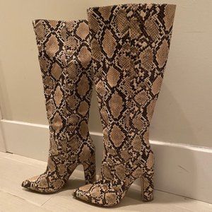 Steve Madden ROUGE Tan Snakeskin Boot